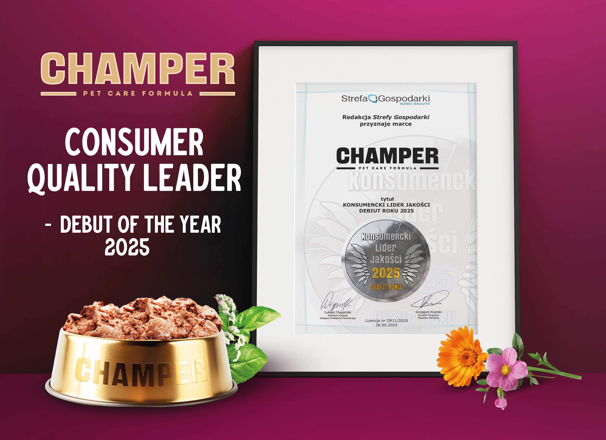 Champer - tytuł konsumencki lider jakości EN